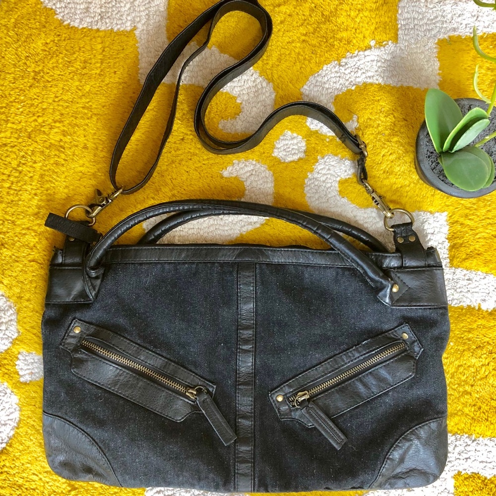 Awesome CONVERSE BLACK DENIM PURSEdetachable strap